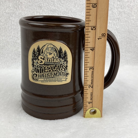 Deneen Pottery Co. Stoneware Santa Mug College Station Texas 5” - Picture 11 of 12